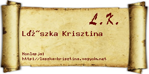 Lászka Krisztina névjegykártya