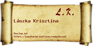 Lászka Krisztina névjegykártya