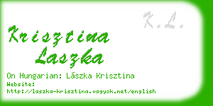 krisztina laszka business card